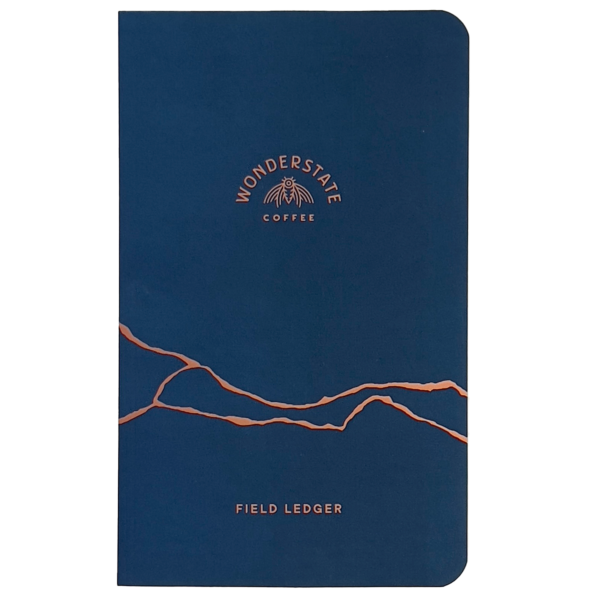 front of field ledger with logo and crack design
