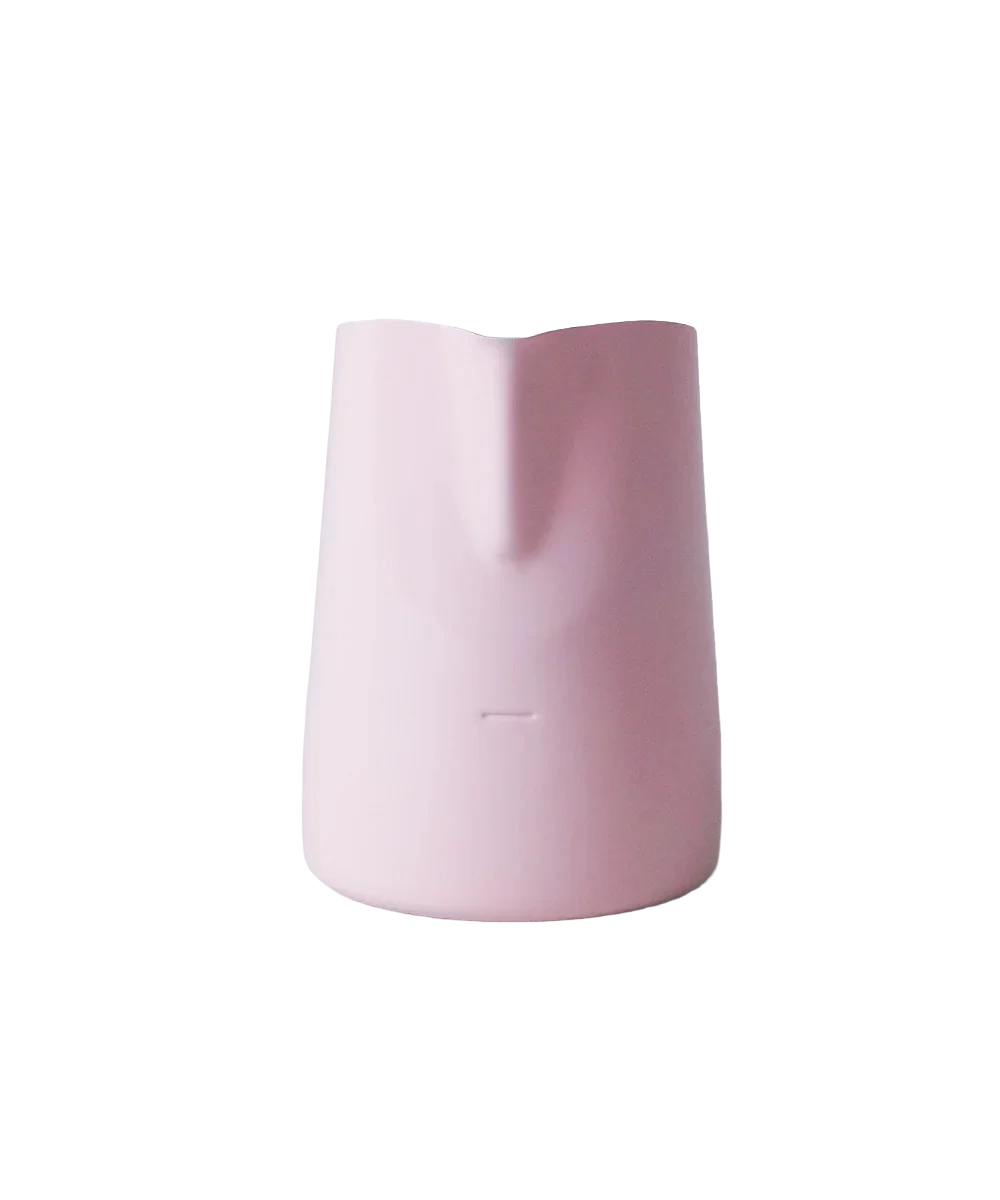 Pink pitcher on a white background