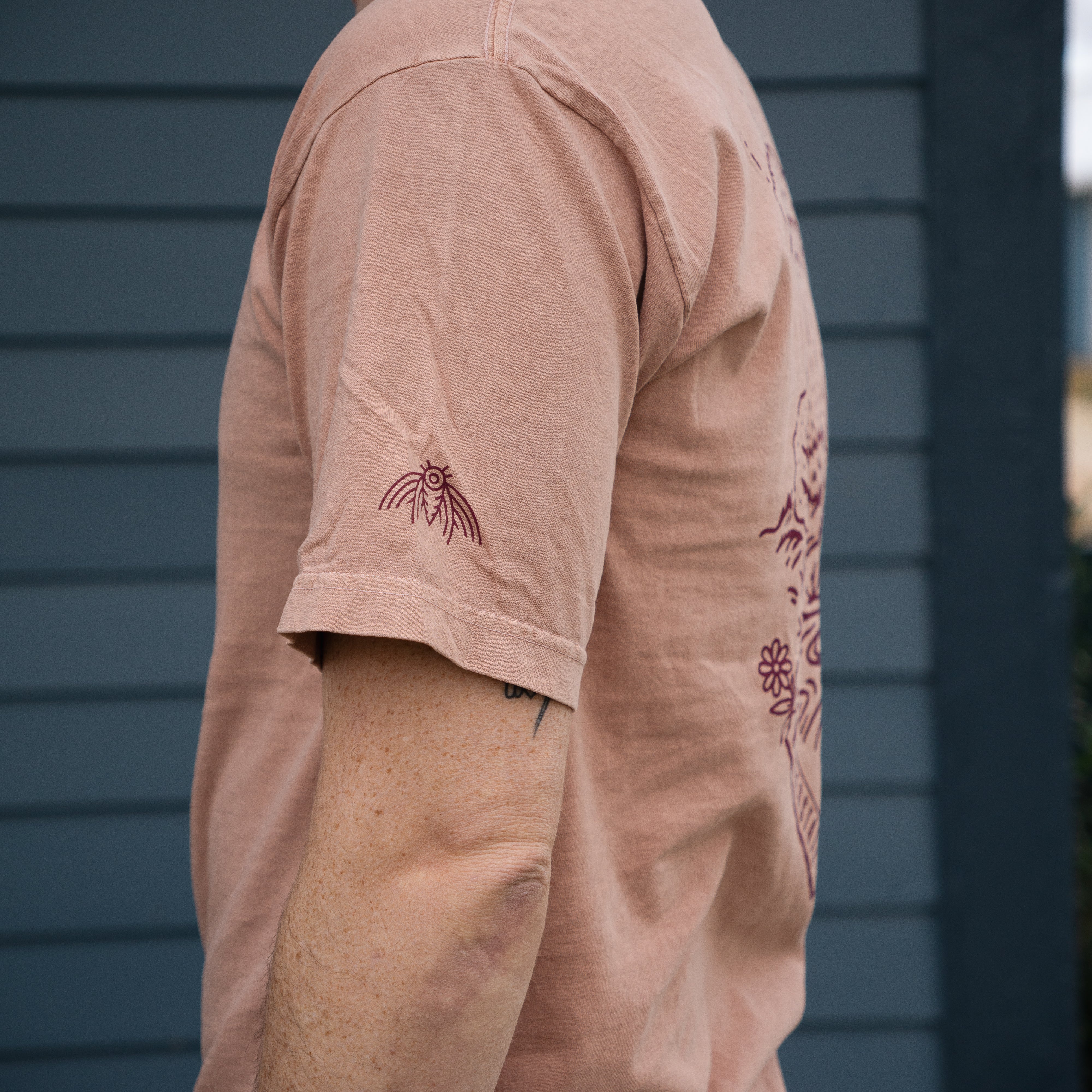 tributary t-shirt side view cicada logo