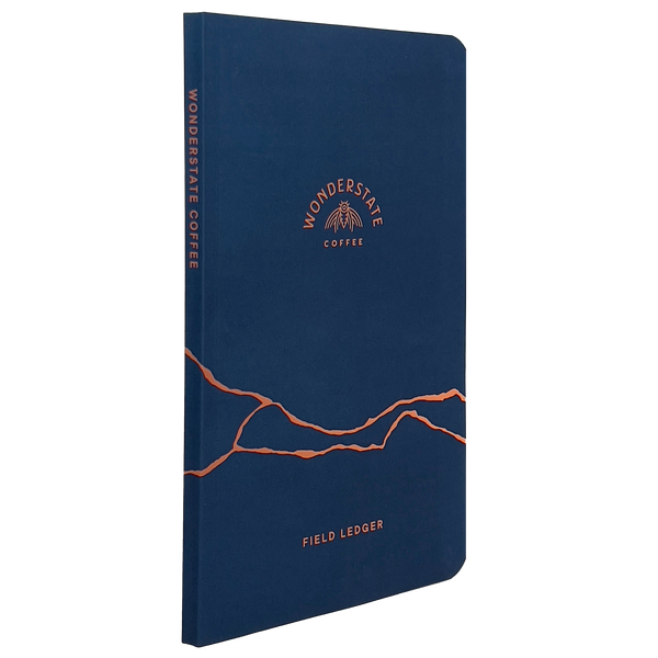 field ledger front cover with logo and crack design