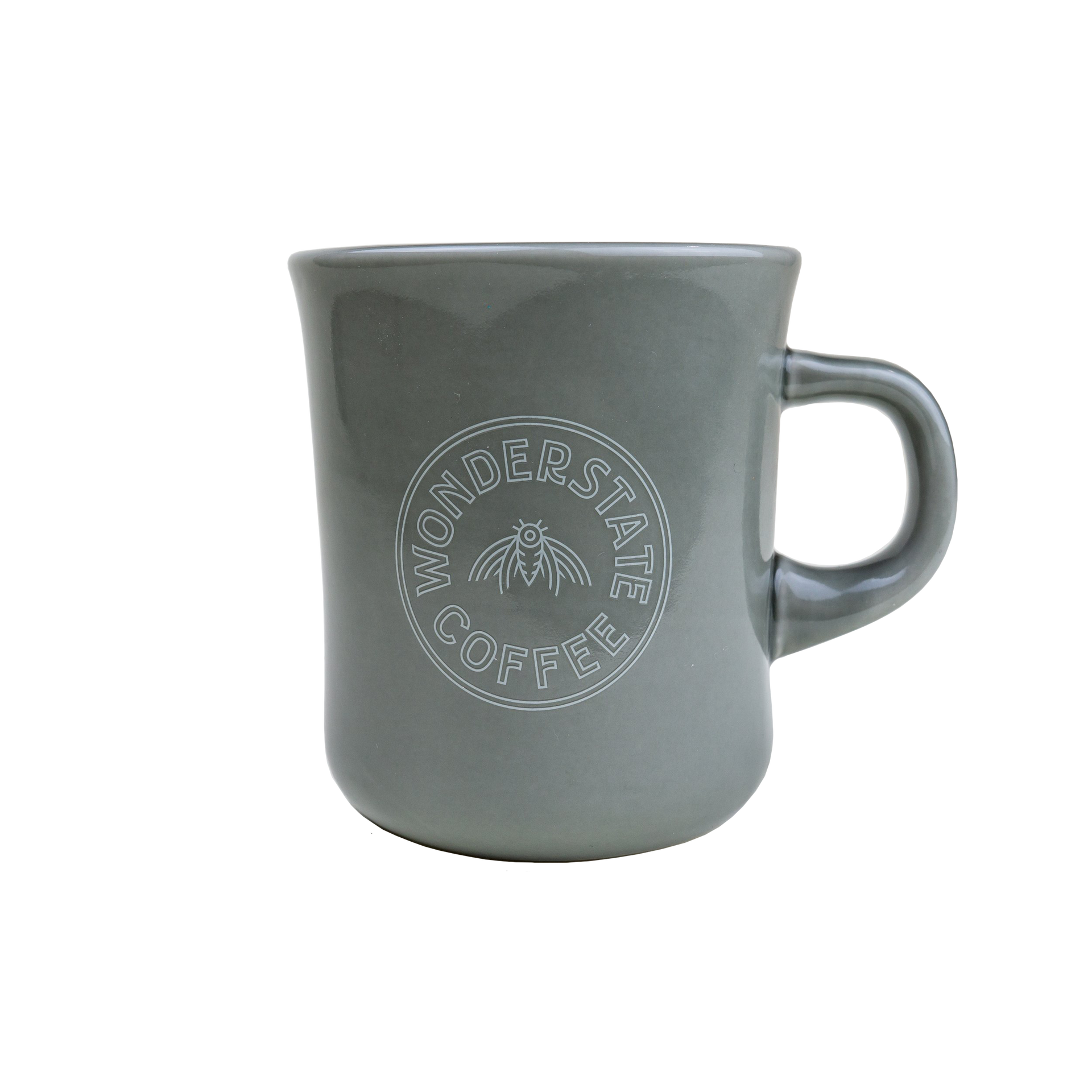 Porcelain Diner Coffee Mug 13.6 oz | Charcoal | Wonderstate Coffee