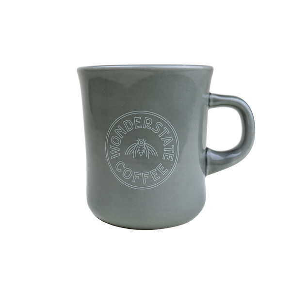 Wonderstate Coffee light grey diner mug 